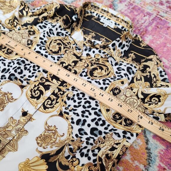Adore Leopard and Gold Scroll Versace Inspired Tunic Shirt Small - Picture 9 of 9
